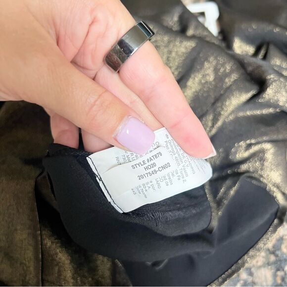 NWT J. Crew Size XS Long Sleeve Bow Button Blouse Luxurious Foil - Picture 7 of 7